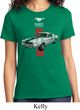 Ladies Ford Shirt Red Stripe Mustang 50 Years Tee T-Shirt