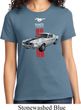 Ladies Ford Shirt Red Stripe Mustang 50 Years Tee T-Shirt