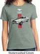 Ladies Ford Shirt Red Stripe Mustang 50 Years Tee T-Shirt