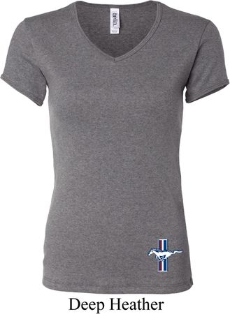 Ladies Ford Shirt The Legend Lives Crest Bottom Print V-neck T-Shirt