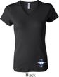 Ladies Ford Shirt The Legend Lives Crest Bottom Print V-neck T-Shirt