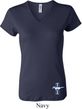 Ladies Ford Shirt The Legend Lives Crest Bottom Print V-neck T-Shirt