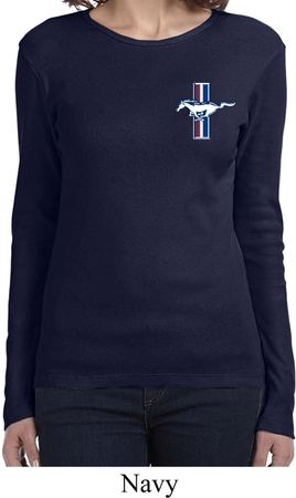 Ladies Ford Shirt The Legend Lives Crest Long Sleeve Tee T-Shirt