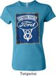 Ladies Ford Shirt V8 Genuine Ford Parts Crewneck Tee T-Shirt