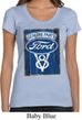 Ladies Ford Shirt V8 Genuine Ford Parts Scoop Neck Tee T-Shirt