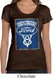 Ladies Ford Shirt V8 Genuine Ford Parts Scoop Neck Tee T-Shirt
