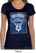 Ladies Ford Shirt V8 Genuine Ford Parts Scoop Neck Tee T-Shirt