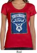 Ladies Ford Shirt V8 Genuine Ford Parts Scoop Neck Tee T-Shirt