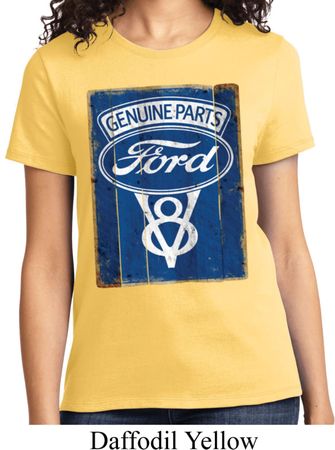 Ladies Ford Shirt V8 Genuine Ford Parts Tee T-Shirt