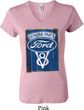 Ladies Ford Shirt V8 Genuine Ford Parts V-neck Tee T-Shirt