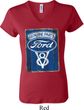 Ladies Ford Shirt V8 Genuine Ford Parts V-neck Tee T-Shirt