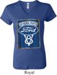 Ladies Ford Shirt V8 Genuine Ford Parts V-neck Tee T-Shirt