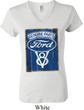 Ladies Ford Shirt V8 Genuine Ford Parts V-neck Tee T-Shirt