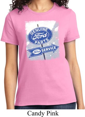 Ladies Ford Shirt Vintage Sign Genuine Ford Parts Tee T-Shirt