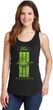 Ladies Ford Tank Top Green Mustang Stripe Tanktop