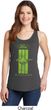 Ladies Ford Tank Top Green Mustang Stripe Tanktop