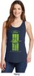 Ladies Ford Tank Top Green Mustang Stripe Tanktop