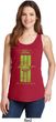 Ladies Ford Tank Top Green Mustang Stripe Tanktop