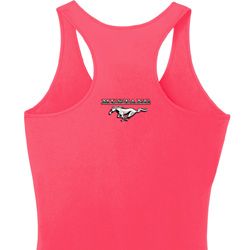 Ladies Ford Tank Top Mustang Back Print Dry Wicking Racerback