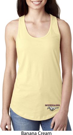Ladies Ford Tank Top Mustang Bottom Print Ideal Racerback