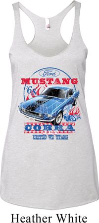 Ladies Ford Tanktop 1968 Cobra Jet Tri Blend Racerback Tank Top