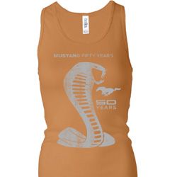 Ladies Ford Tanktop 50 Years Cobra Longer Length Racerback Tank Top