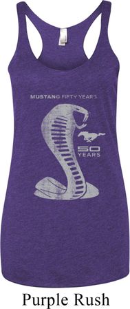 Ladies Ford Tanktop 50 Years Cobra Tri Blend Racerback Tank Top