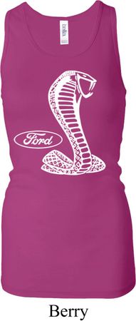Ladies Ford Tanktop Mustang Cobra Longer Length Racerback Tank Top