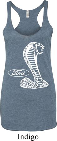 Ladies Ford Tanktop Mustang Cobra Tri Blend Racerback Tank Top