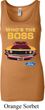 Ladies Ford Tanktop Mustang Who's The Boss Longer Length Tank Top