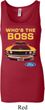Ladies Ford Tanktop Mustang Who's The Boss Longer Length Tank Top