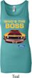 Ladies Ford Tanktop Mustang Who's The Boss Longer Length Tank Top
