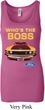 Ladies Ford Tanktop Mustang Who's The Boss Longer Length Tank Top