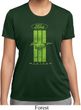 Ladies Ford Tee Green Mustang Stripe Dry Wicking T-shirt