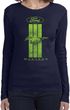 Ladies Ford Tee Green Mustang Stripe Long Sleeve