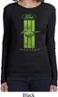 Ladies Ford Tee Green Mustang Stripe Long Sleeve
