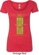 Ladies Ford Tee Green Mustang Stripe Scoop Neck