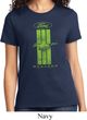 Ladies Ford Tee Green Mustang Stripe T-shirt