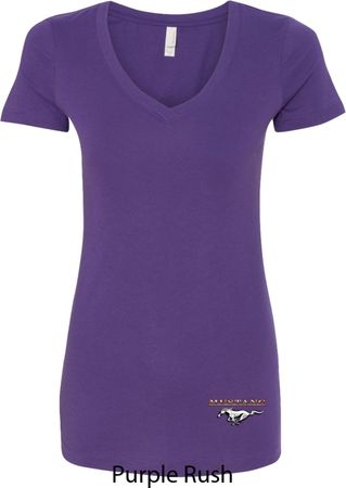 Ladies Ford Tee Mustang Bottom Print V-Neck