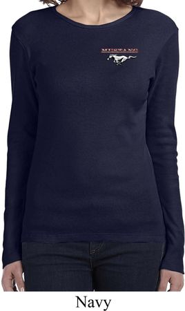 Ladies Ford Tee Mustang Pocket Print Long Sleeve