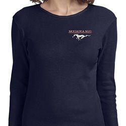 Ladies Ford Tee Mustang Pocket Print Long Sleeve