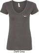 Ladies Ford Tee Mustang Pocket Print V-neck Shirt