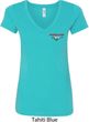 Ladies Ford Tee Mustang Pocket Print V-neck Shirt
