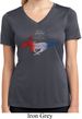 Ladies Ford Tee Mustang Red White and Blue Dry Wicking V-neck