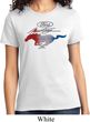 Ladies Ford Tee Mustang Red White and Blue T-shirt