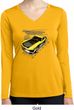 Ladies Ford Vintage Yellow Mustang Boss Dry Wicking Long Sleeve Shirt