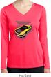 Ladies Ford Vintage Yellow Mustang Boss Dry Wicking Long Sleeve Shirt