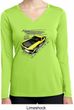 Ladies Ford Vintage Yellow Mustang Boss Dry Wicking Long Sleeve Shirt
