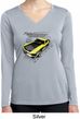 Ladies Ford Vintage Yellow Mustang Boss Dry Wicking Long Sleeve Shirt
