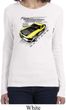 Ladies Ford Vintage Yellow Mustang Boss Long Sleeve Shirt